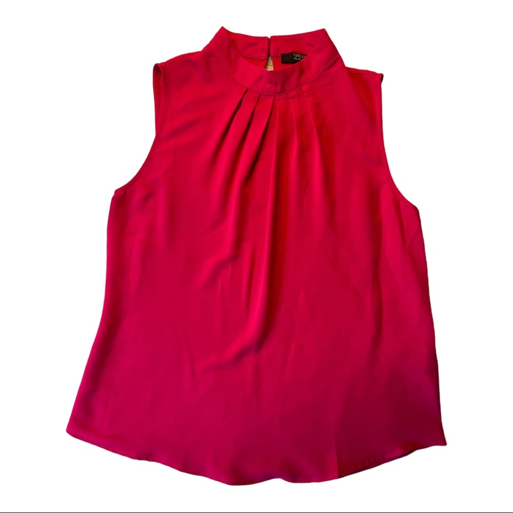 Hot Pink Sleeveless Blouse